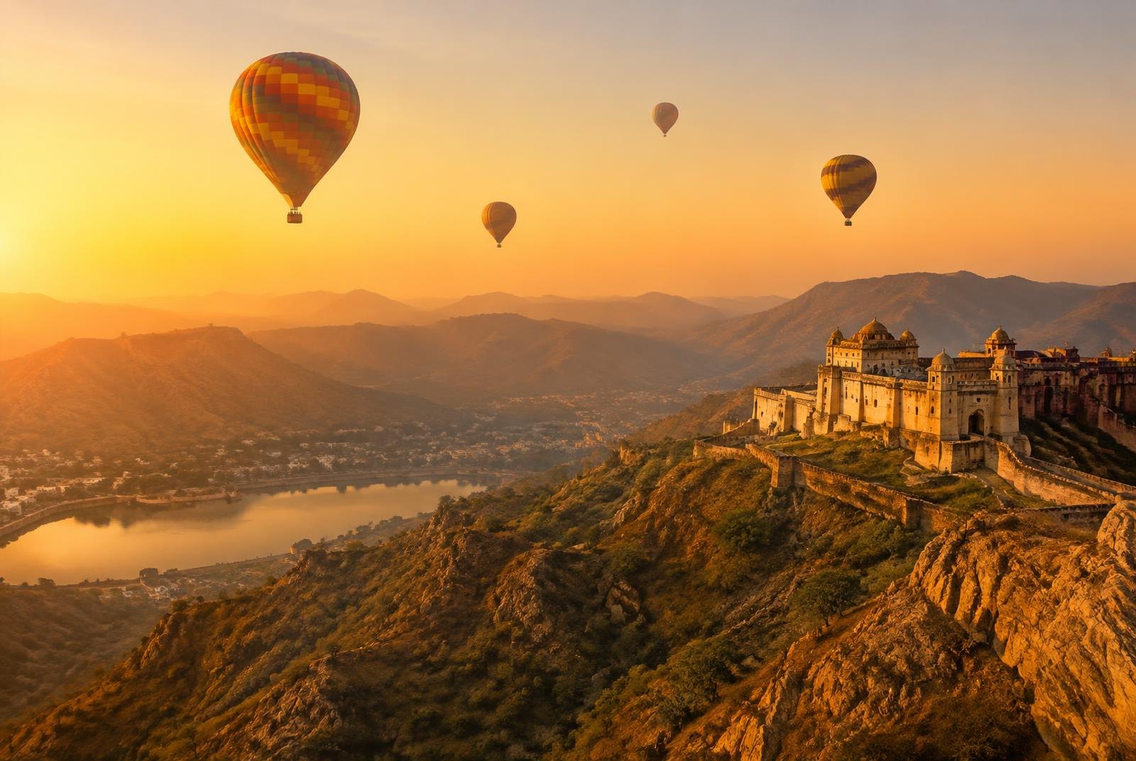 Vuelo en globo al amanecer en Jaipur