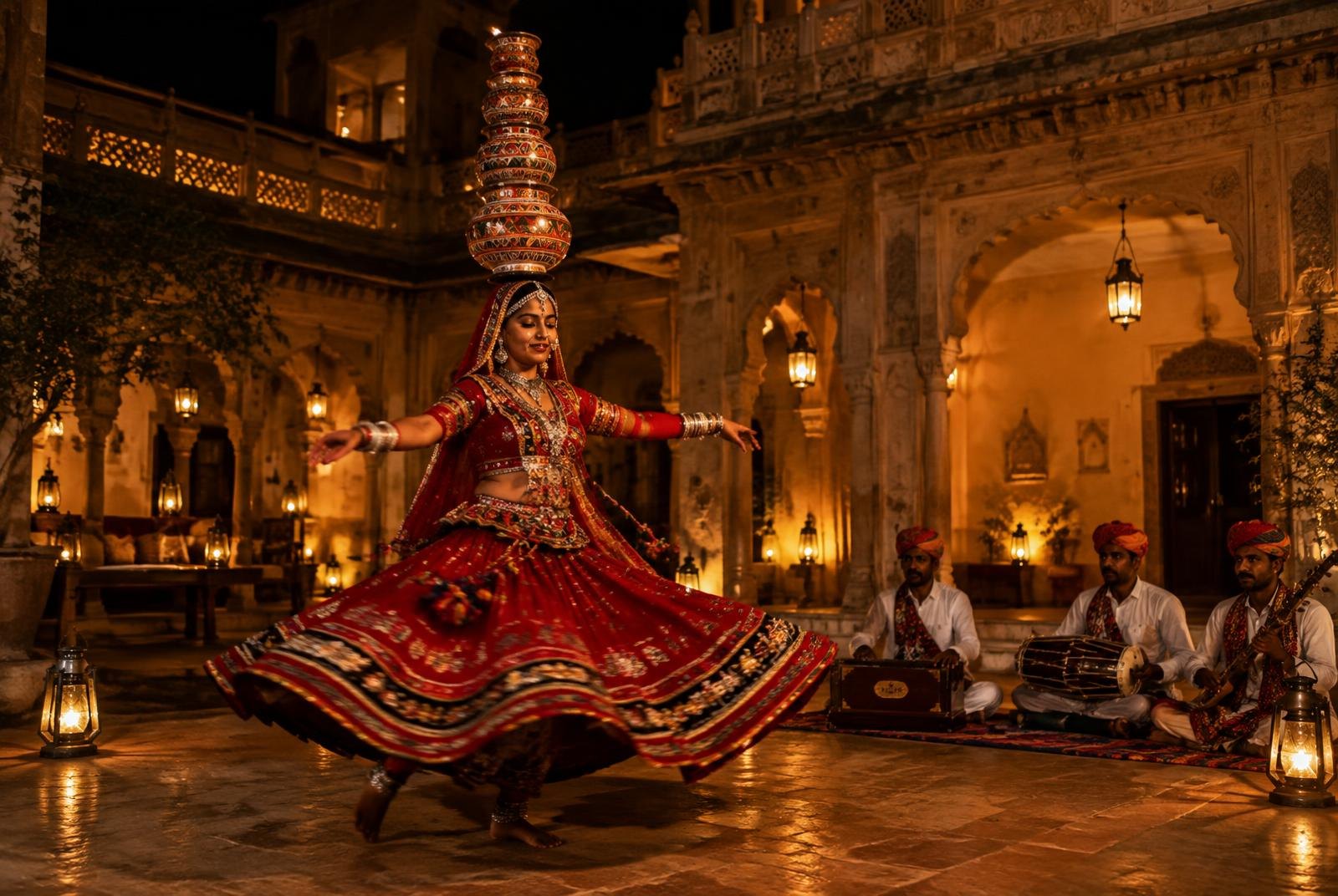 Danzas del Rajastán en una haveli