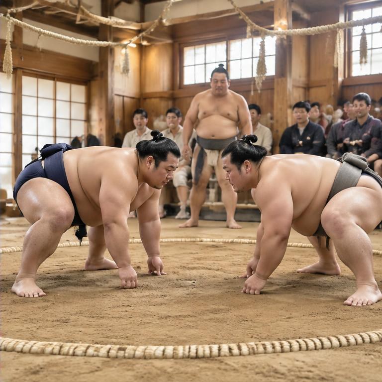 Torneo de sumo o entrenamiento matinal